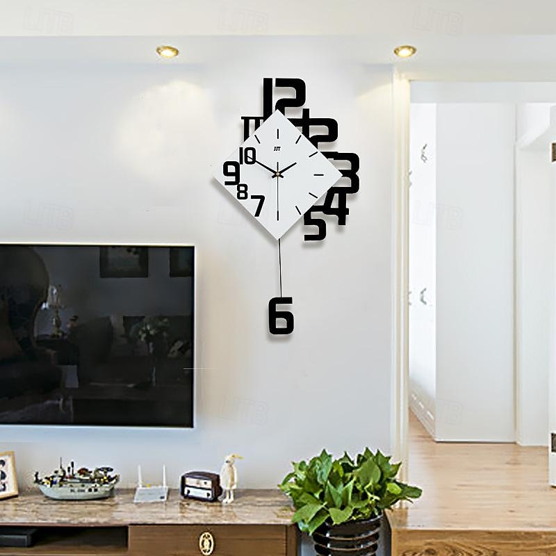 Creative personality digital clock fashion European style living room wall clock wooden decorative wall watch quartz explosion 34 38 50 cm4