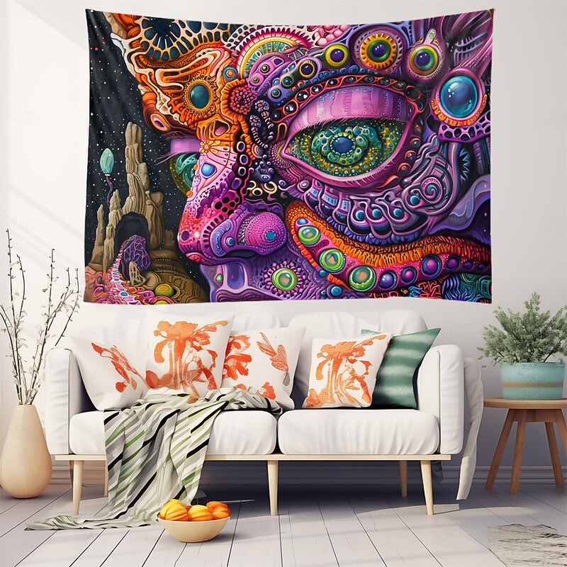 Trippy Psychedelic Hanging Tapestry Wall Art Large Tapestry Mural Decor Photograph Backdrop Blanket Curtain Home Bedroom Living Room Decoration2