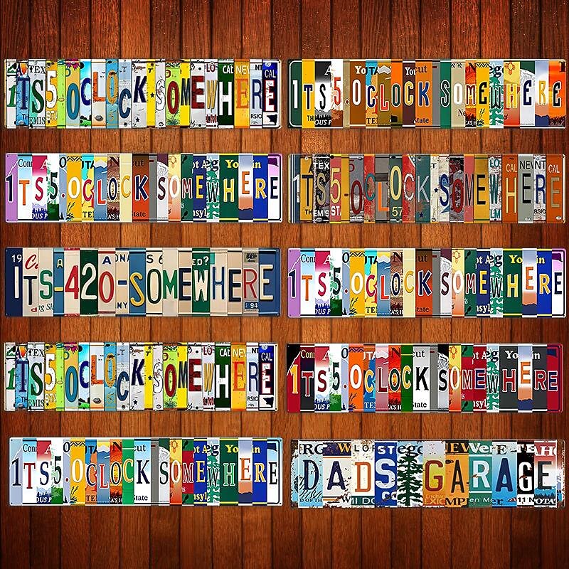 1pc Five O Clock Somewhere Unique Metal Wall Decor For Home Bar Diner Pub Fun Kitchen Decor Unique Drinking Sign Funny Bar Signs Vintage Kitchen Signs Home Decor