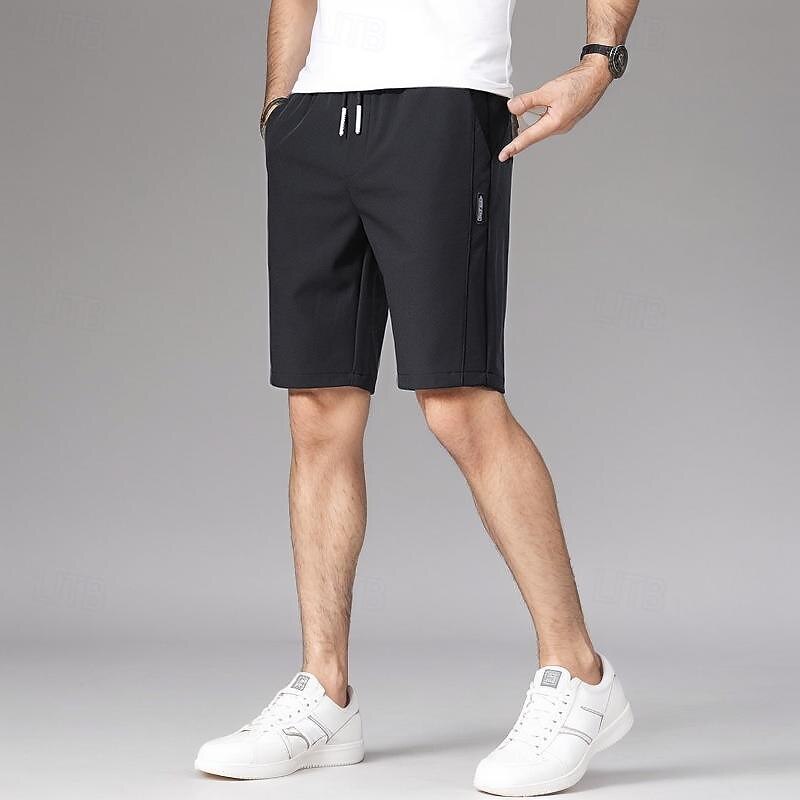 Men's Athletic Shorts Active Shorts Casual Shorts Pocket Drawstring Elastic Waist Plain Comfort Quick Dry Outdoor Daily Going out Fashion Streetwear Black Light Green4