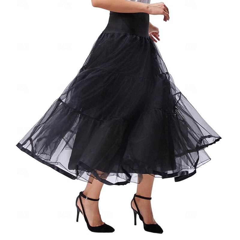 Retro Vintage 1950s Petticoat Hoop Skirt Tulle Skirt Bridal Solid Color Fancy Dress Women's Kings Day Halloween Masquerade Wedding Party Casual Daily Adults Skirt3