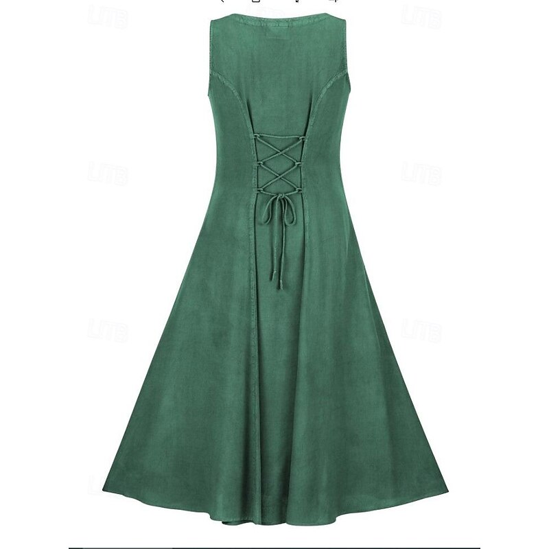 Retro Vintage Punk & Gothic Medieval Vacation Dress Dress Masquerade Outlander Women's Halloween Party Vacation Dress sca Medieval Clothing4