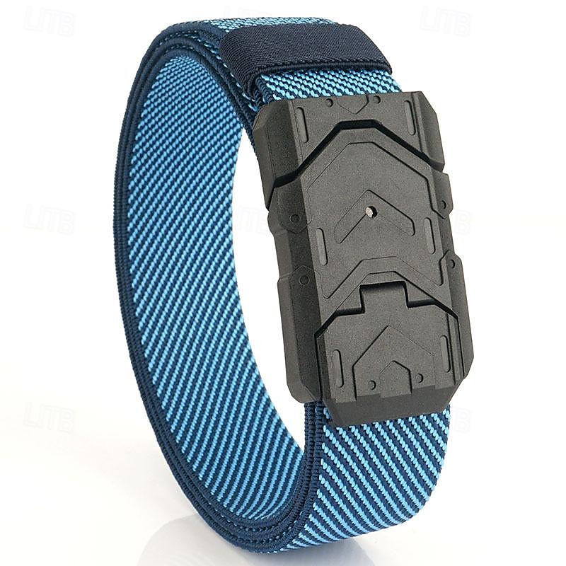 Men's Tactical Belt Magnetic Buckle Belt Waist Belt Black Blue Nylon Durable Adjustable Plain Outdoor Daily