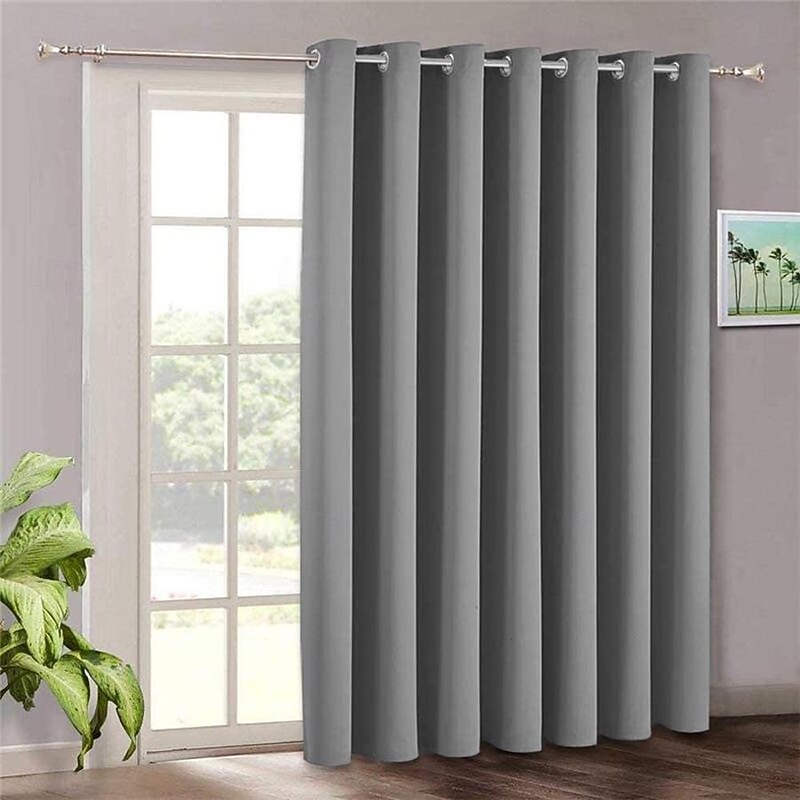 Blackout Curtain Drapes Farmhouse Grommet/Eyelet Curtain Panels For Living Room Bedroom Sliding Door Curtains Kitchen Balcony Window Treatments Thermal Insulated2