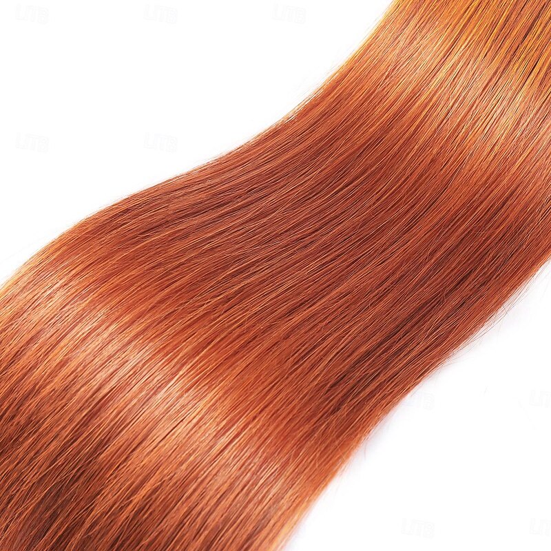 Brazilian Hair Human Hair Ginger Straight Hair 3 Bundle Human Hair Orange Color 12-28 Inches3