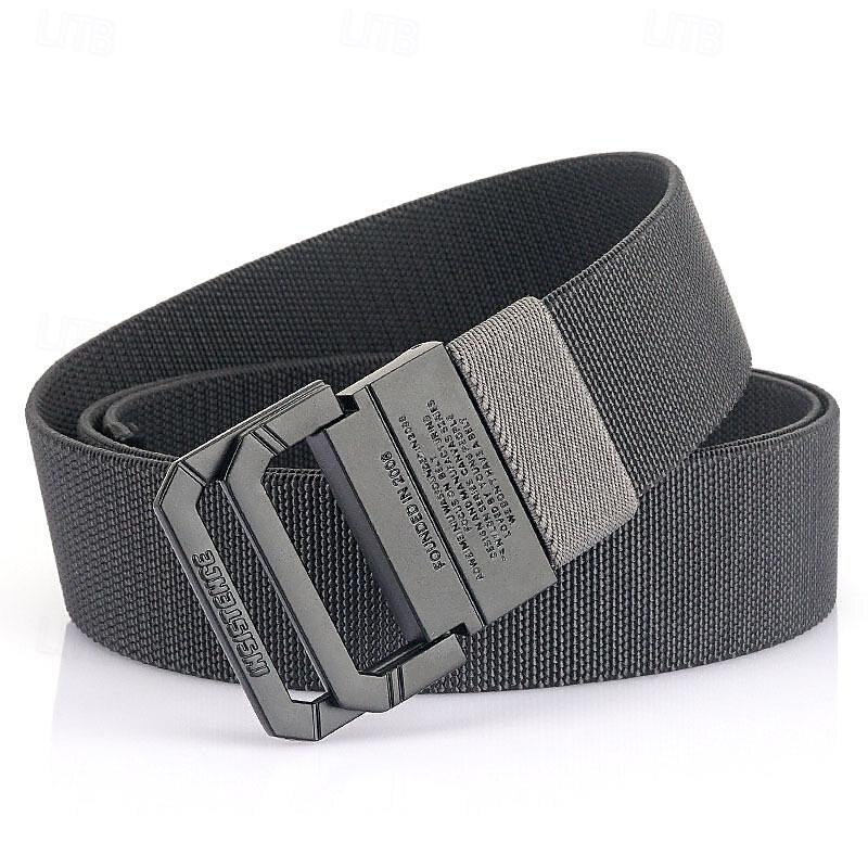 Men's Double-ring Buckle Belt Waist Belt Black Red Alloy Durable Adjustable Plain Outdoor Daily4