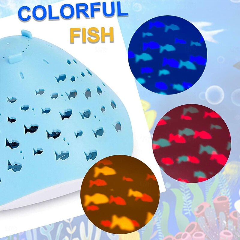 Swimming Floating Pool Light, Submersible LED Pool Light Ocean Fish Pattern Battery Powered RGB Color Changing Underwater Pool Light Pond Hot Tub Landscape Decor for Children's Birthday Gifts 1/2PCS4
