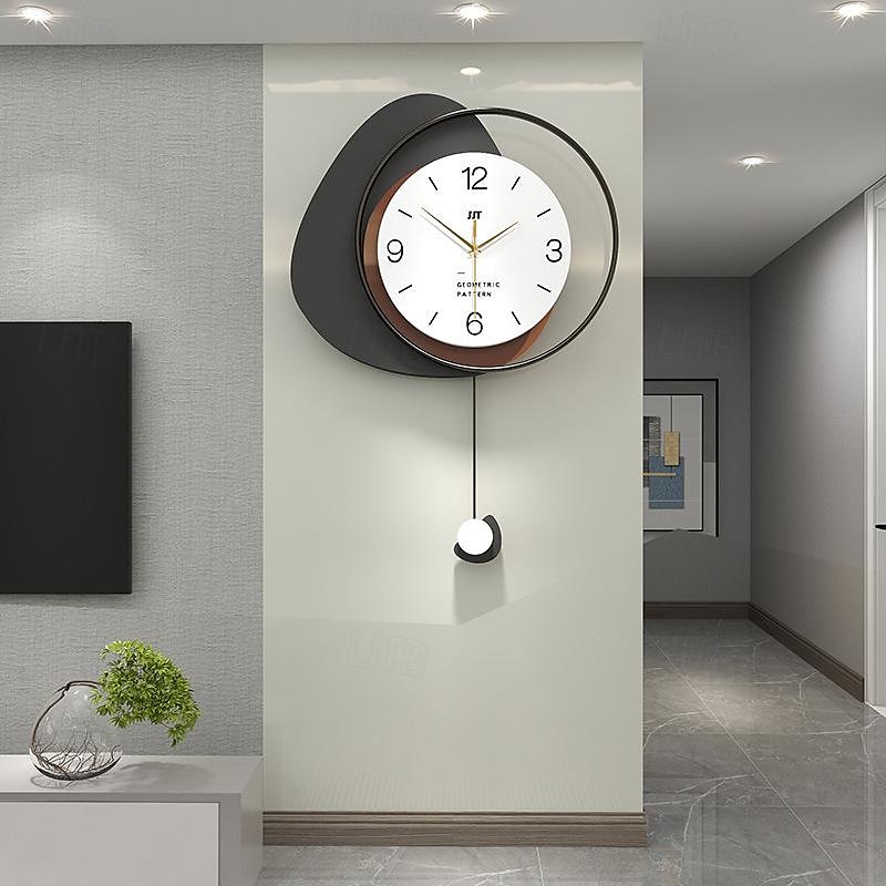 Modern Wall Clock Creative Fashion Decorative Wall Clock Multi Layer Dial Silent Non Ticking Pendulum Clock Nordic Style Art Home Decor for Living Room Bedroom Office Kitchen 40 48 55 cm