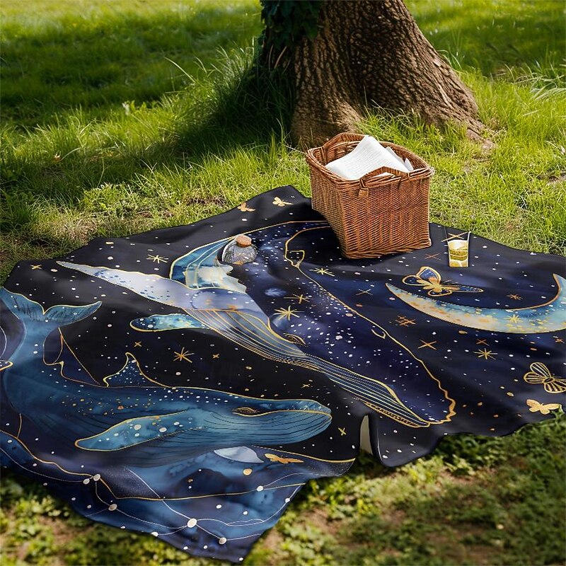 Whale Landscape Pattern Throws Blanket Flannel Throw Blankets Warm All Seasons Gifts Big Blanket2