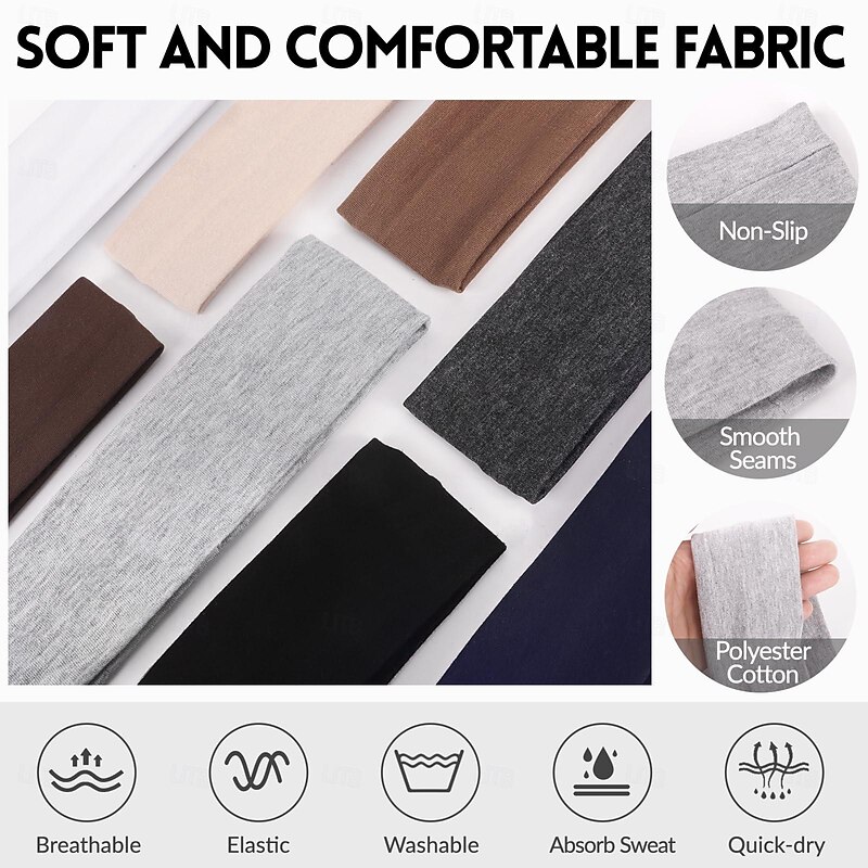 Headbands for Women, Elastic Non-Slip Hair Bands Workout Headbands for Women Soft Cotton Cloth Sports Headband for Running Yoga Daily Workout3