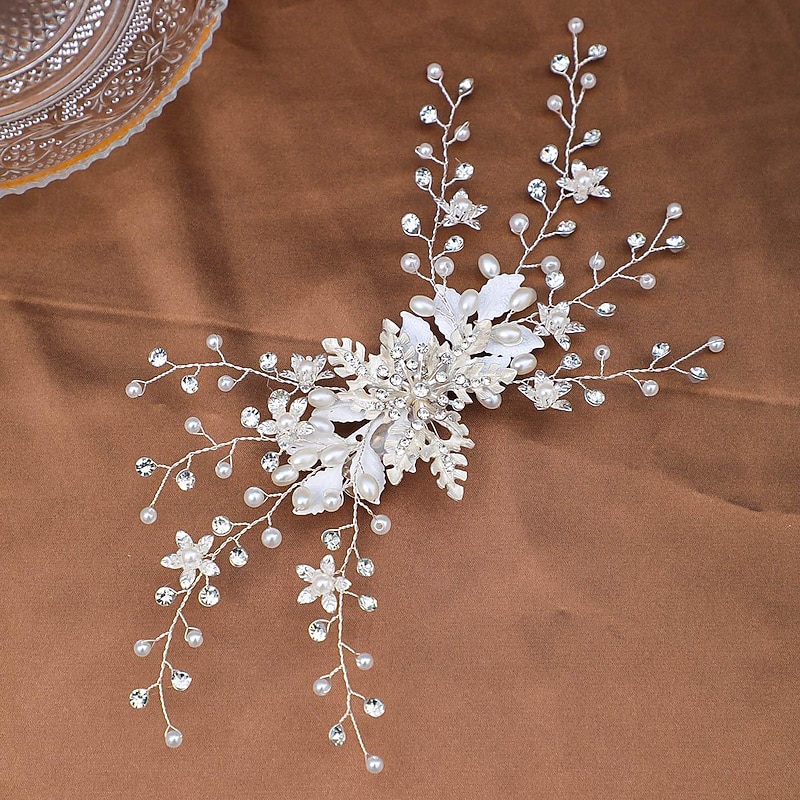 Headdress Hair Clip Imitation Pearl Rhinestone Wedding Cocktail Retro Wedding With Faux Pearl Crystals Headpiece Headwear2