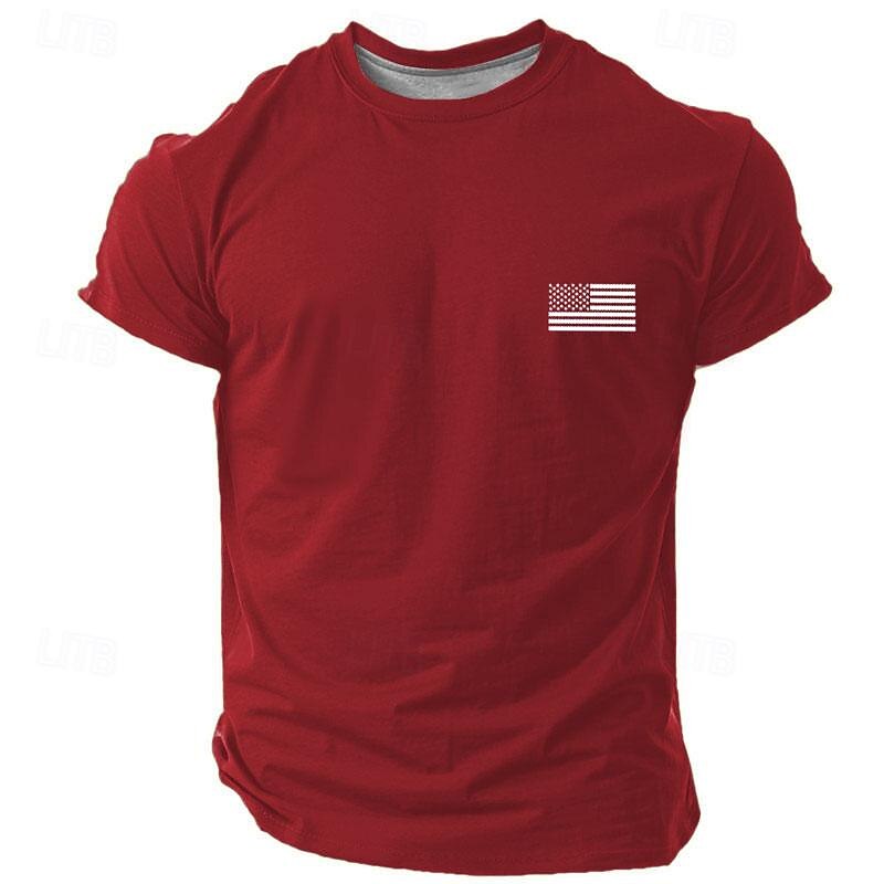 Veterans Day Men's Patriot Patriotic Veteran Graphic American US Flag Slogan American Flag US Flag T shirt Short Sleeve T shirt 3D Print Crew Neck Shirt Retro Vintage Casual Street Style Sports2