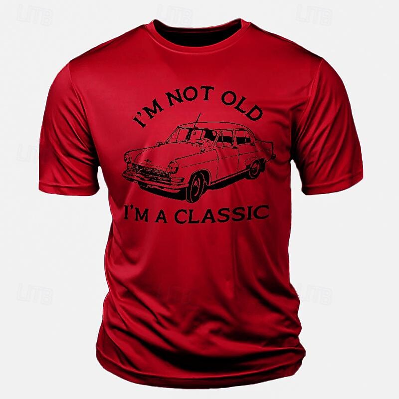 Men's Short Sleeve Graphic Tee: 'I'm Not Old I'm A Classic' Funny Vintage Car Lifestyle Design3