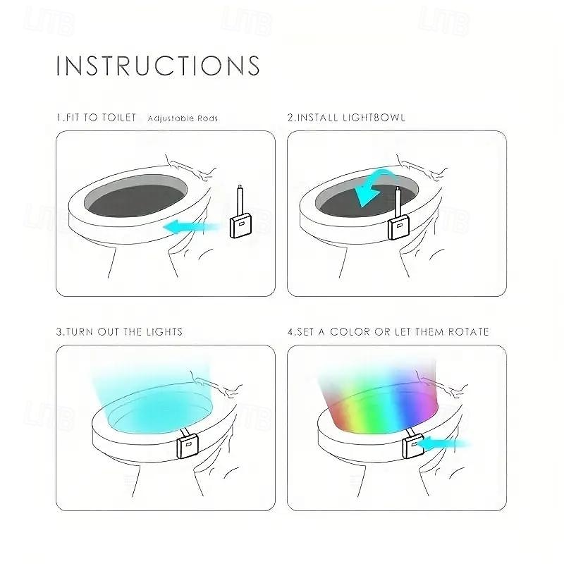 LED Human Body Sensing Light up in Night Human Body Toilet Hanging Atmosphere 8/16 Colors Toilet Sensing Light Toilet Lid Light4