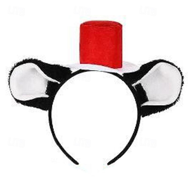 The Cat in the Hat Cat Skirt Cosplay Costume Headband Cosplay Movie Cosplay for Girls' Kid's Carnival Masquerade4