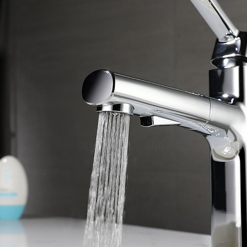 Bathroom Sink Faucet - Pull out / Classic Electroplated Centerset Single Handle One HoleBath Taps4