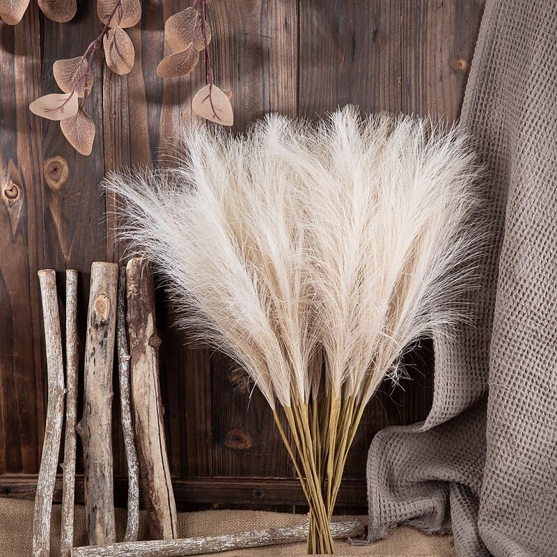 10 Pcs INS Wind Muyu Reed Pampas Simulation Flower Home Decoration Cross border Wedding Artificial Flower2