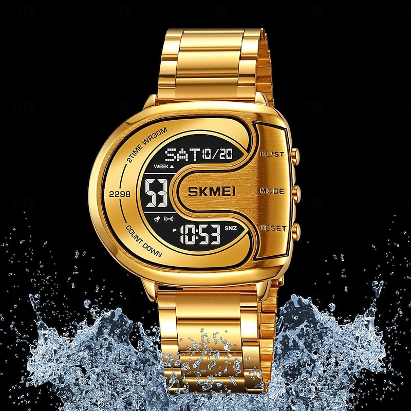 SKMEI Men Digital Watch Outdoor Fashion Casual Wristwatch Luminous Stopwatch Alarm Clock Countdown Steel Watch2