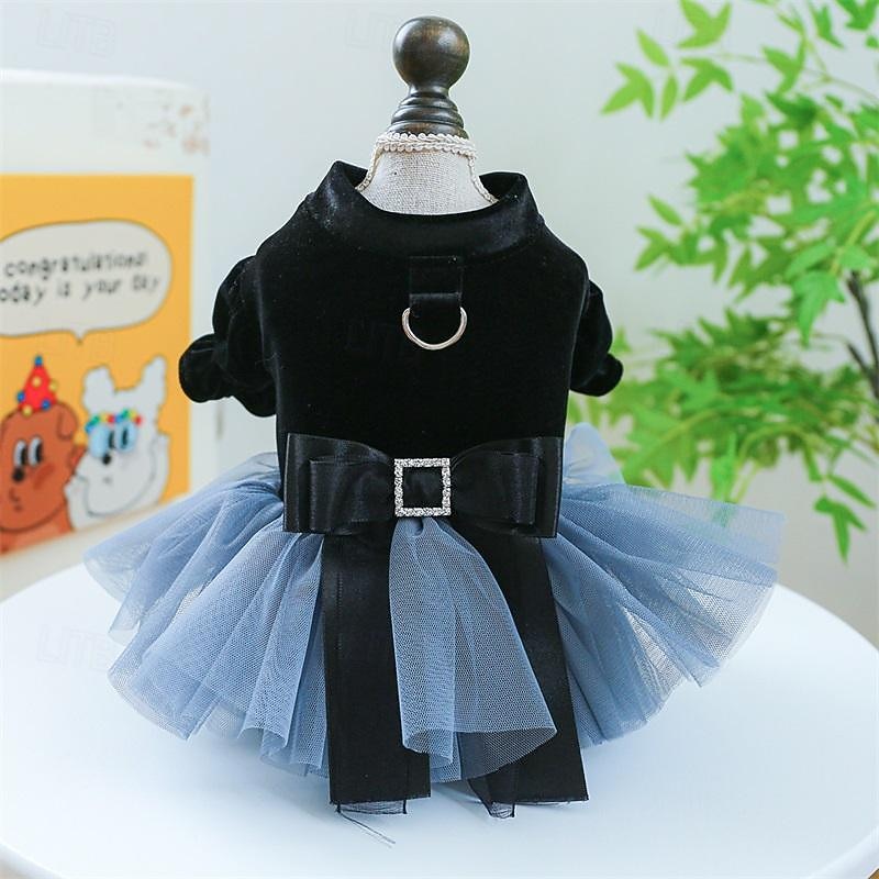 Dog Cat Wedding Dress Cute Casual Winter Breathable Soft Washable Comfortable Outdoor Wedding Party Casual Daily Dog Clothing for Bichon Frise Pomeranian Baby Pet Papillon Small4