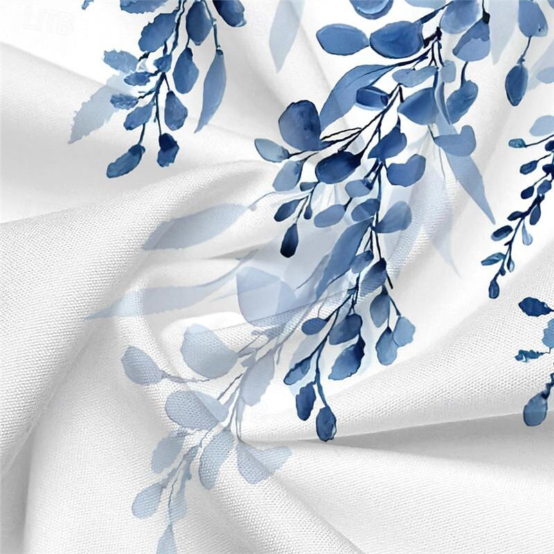 Men's Printed Shirts Leaf Wear to work Daily Wear Yellow Blue Long Sleeve Turndown Spring & Summer Clothing Apparel Pocket4