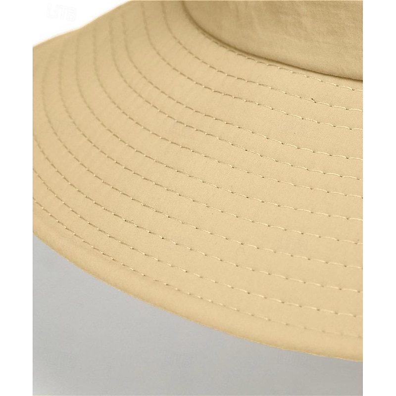 Men's Bucket Hat Sun Hat Fishing Hat Boonie hat Hiking Hat Black Deep Blue Polyester Travel Beach Outdoor Vacation Plain UV Sun Protection Sunscreen 13