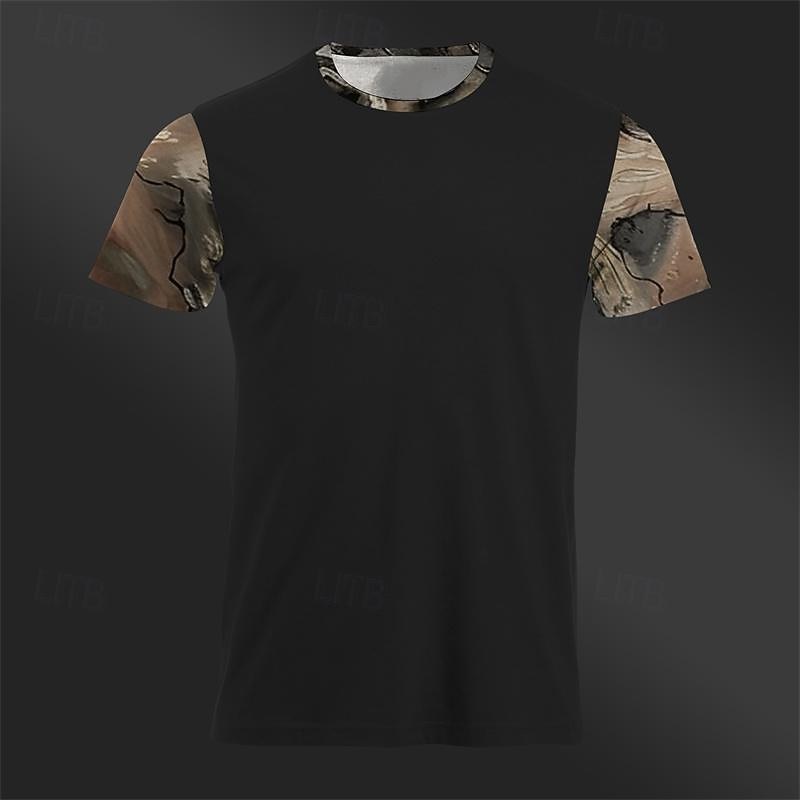 Men's Graphic Skeleton T Shirt Short Sleeve T shirt 3D Print Crew Neck Shirt Daily Designer Retro Vintage Sports Outdoor Holiday Going out Brown Khaki Spring & Summer Clothing Apparel S M L XL 2XL 3XL4