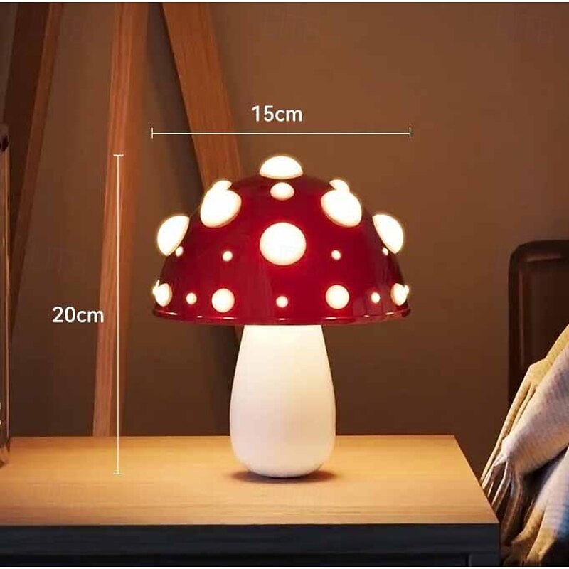 Mushroom Lamp USB Rechargeable Lamp Desk Light with Dual Color for Living Room, Bedside, Unique Gift for Nature Lover3