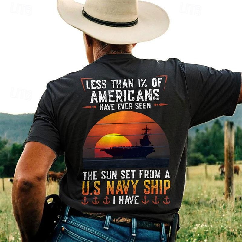 Less Than 1% of Americans Have Ever Seen Men's Vintage 3D Print T shirt Tee Henley Shirt Outdoor Holiday Going out T shirt Black Navy Blue Army Green Short Sleeve Henley Shirt Spring & Summer3