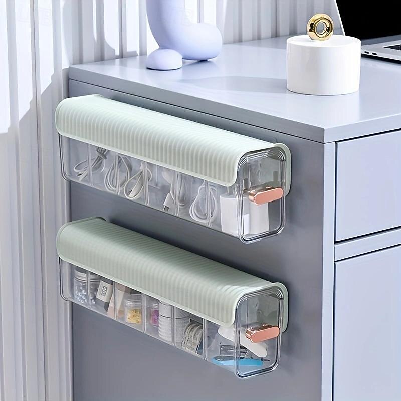 Wall-Mounted Organizer Box Sleek, Lightweight Design for Cosmetics, Cables & Desktop Items
