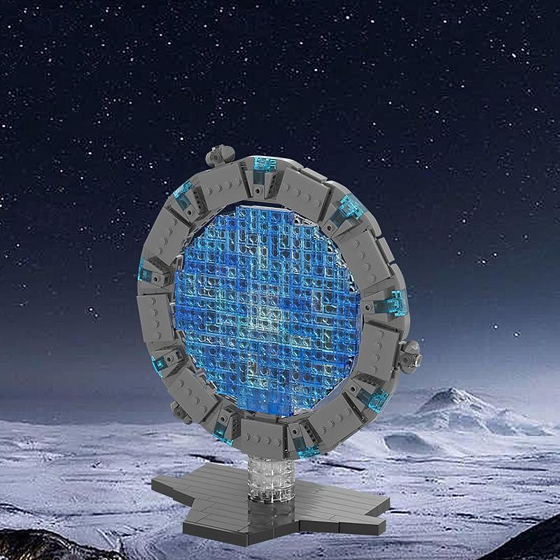 High Brick Building Block Toy Tabletop Ornament Moc-112885 Atlantis Space Gate Puzzle Assembly Building Blocks