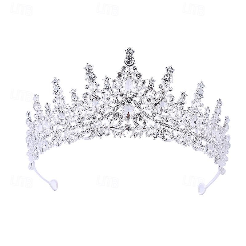 Bride Crown Alloy Hair Accessories Wedding Dresses Diamond Hair Hoops Electroplated Birthday Crown Dinner Wedding Headgear