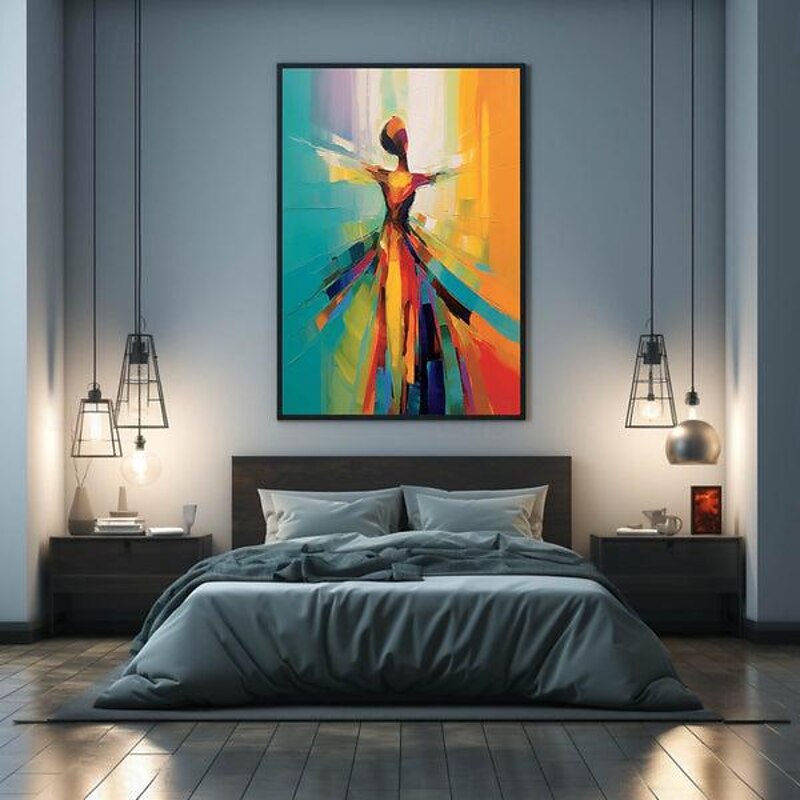Large hand painted pattle knife ballet Oil Painting of Dancing Girl Dancing Girl oil painting Art on Canvas Dancing Girl  Wall Art Abstract gril painting for bedroom living room artwork painting