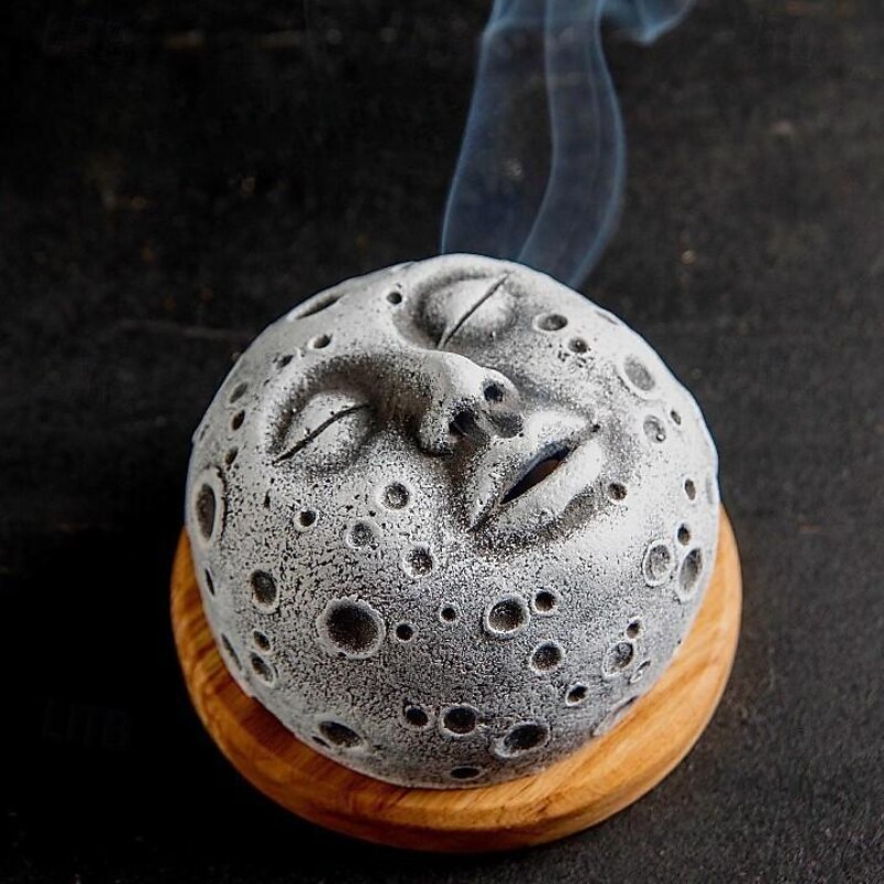 Moon Incense Burner Exquisite Backflow Incense Holder, Elegant Living Room Decor Accent, Aromatherapy Ornament4