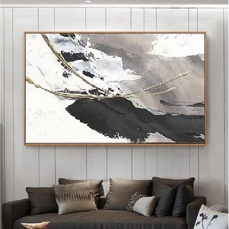 Handmade Oil Painting Canvas Wall Art Decoration Colorful Abstract Black And White Minimalism for Home Decor Rolled Frameless Unstretched Painting4