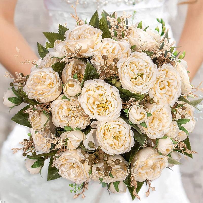 Artificial Peonies 5-head Silk Artificial Flower Bouquet Rose Silk Flower Artificial Flower Daisy Home Decoration Flower4