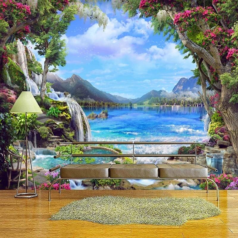 Cool Wallpapers Nature Wallpaper Wall Mural Fantasy Roll Wall Covering Sticker Peel and Stick Removable PVC/Vinyl Material Self Adhesive/Adhesive Required Wall Decor for Living Room Kitchen Bathroom