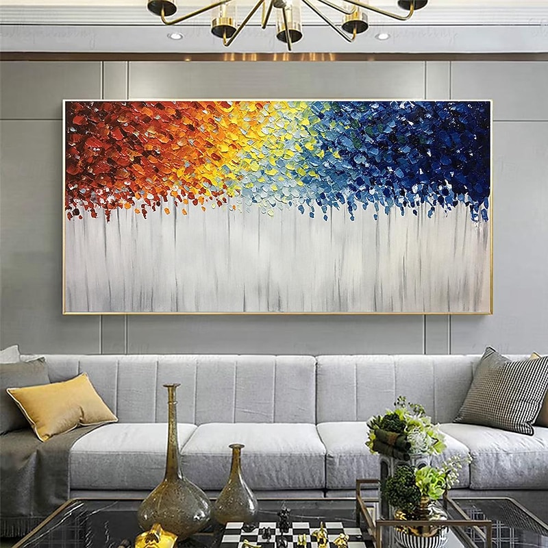 Large hand painted colorful abstract Oil Painting On Canvas Colorful Tree  Forest Autumn Painting for bedroom  Living Room decoration Art Hand-painted Heavy Textured Impasto Painting2