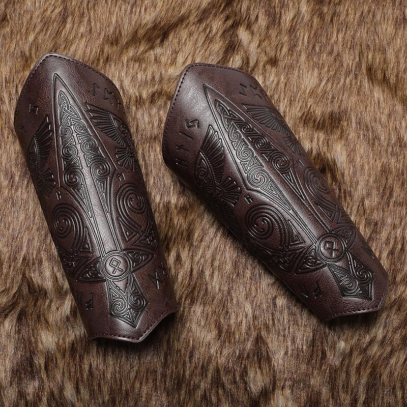 Retro Vintage Medieval Renaissance Armor Wristband Armband Pirate Viking Crusader Archery Fancy Dress Men's Women's Viking Fantasy Carnival Masquerade LARP Adults 1 Wrist Brace / IF YOU NEED A PAIR4