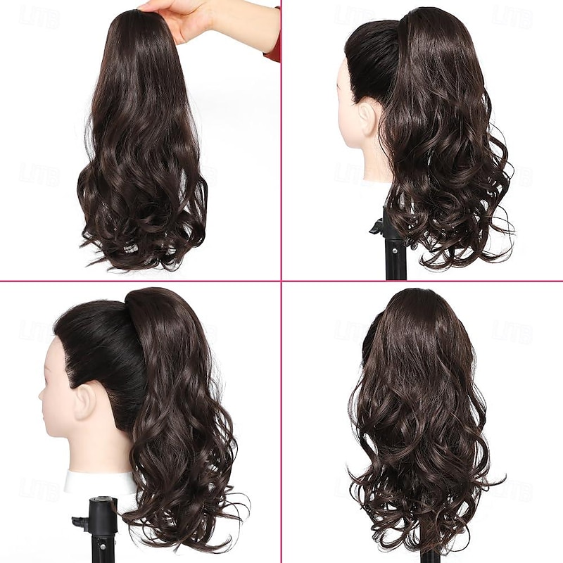 Ponytail Extension Drawstring Ponytail Hair Extensions Short Wavy Fake Pony Tail Synthetic Hair Pieces for Women3
