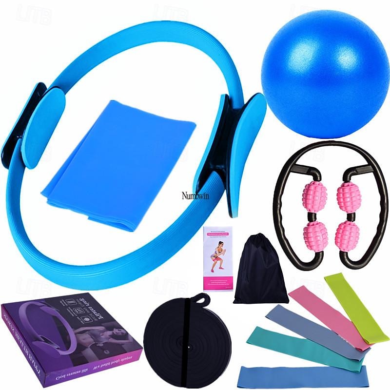 Massage Stick Ring Ball Thirteen Piece Set Yoga Ball Tension Belt Latex Resistance Belt Fitness Household Small Equipment Set2