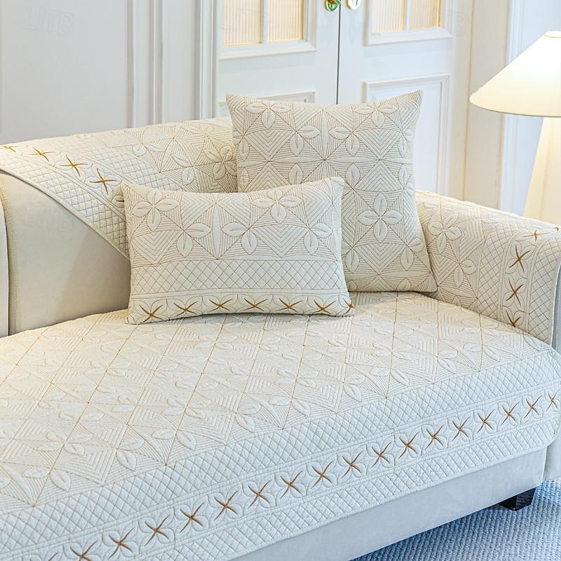 Quilted Sofa Slipcover Sofa Seat Cover Sectional Couch Covers,Furniture Protector Anti-Slip Couch Covers for Dogs Cats Kids(Sold by Piece/Not All Set)