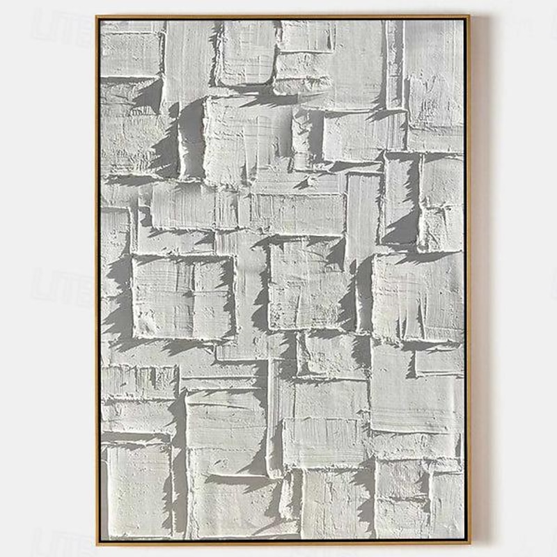 Beige Texture Wall Art Wabi-sabi Wall Art Solid Beige Minimalist Painting Large Beige Plaster Wall Art Beige Rippled 3D Texture Painting2