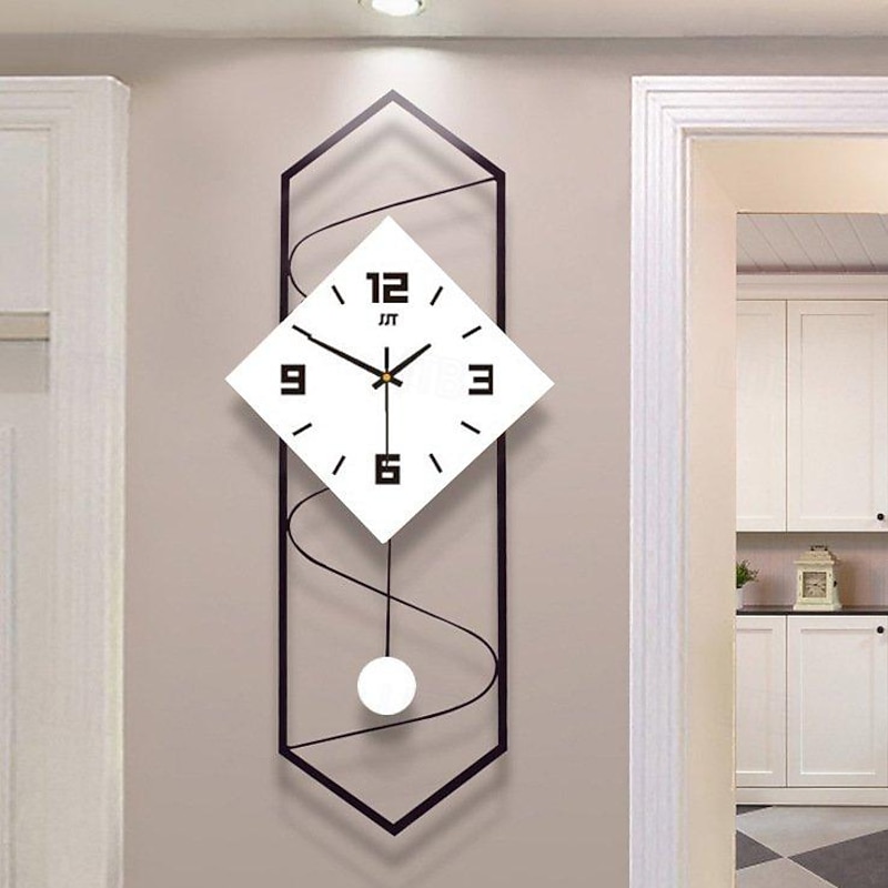 Modern Wall Clock with Pendulum Non Ticking Silent Wall Clocks for Living Room Decor Large Wooden Dial Pendulum Wall Clock 30*70 CM4