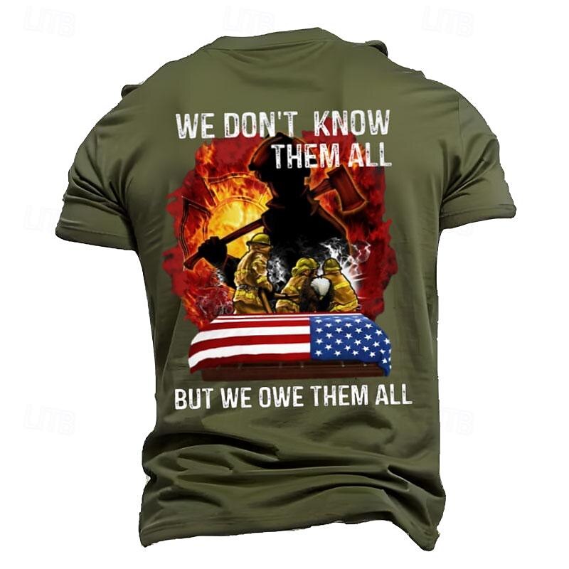 Veterans Day Men's Patriot Patriotic Veteran Graphic American US Flag Slogan American Flag US Flag T shirt Short Sleeve T shirt 3D Print Crew Neck Shirt Retro Vintage Casual Street Style Sports4