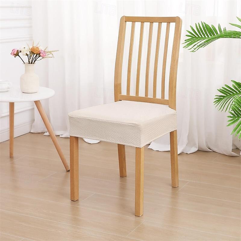 2 Pcs Smiry Waterproof Seat Covers for Dining Room Chairs Set of 4 Stretch Jacquard Removable Washable Chair Seat Slipcovers Protector No Rear Covers2