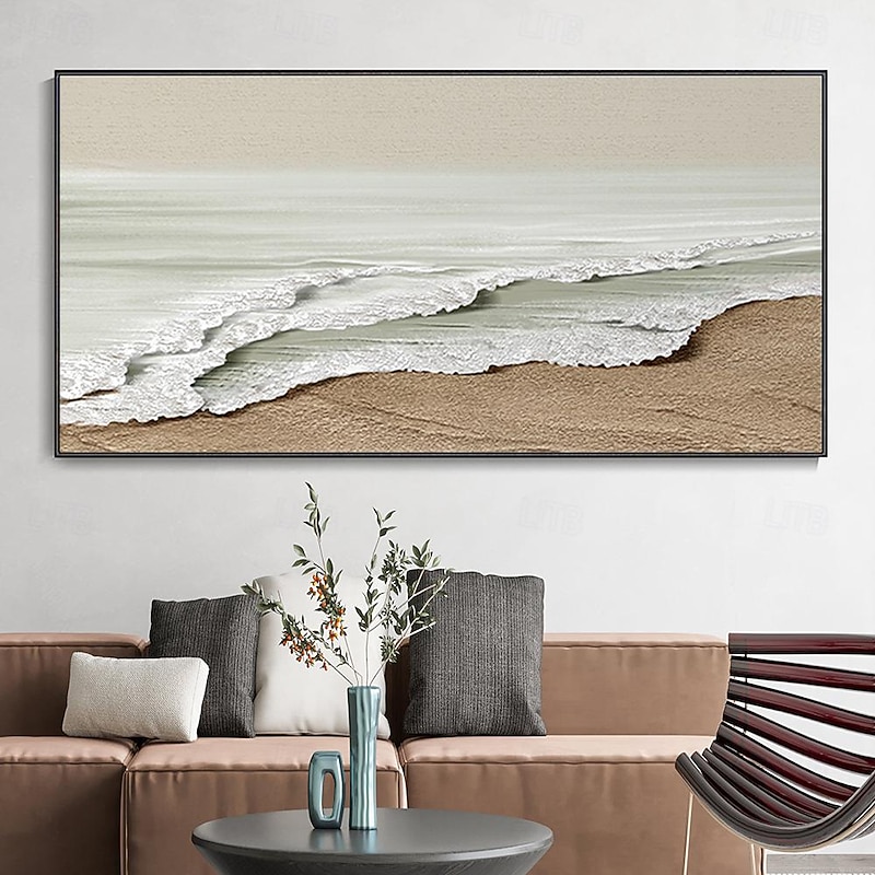White Sea Waves Oil Painting Hand Painted Large Texture Sea Landscape Painting Home Decor Painting On Canvas Fashion artwork Wall Art Decoration2