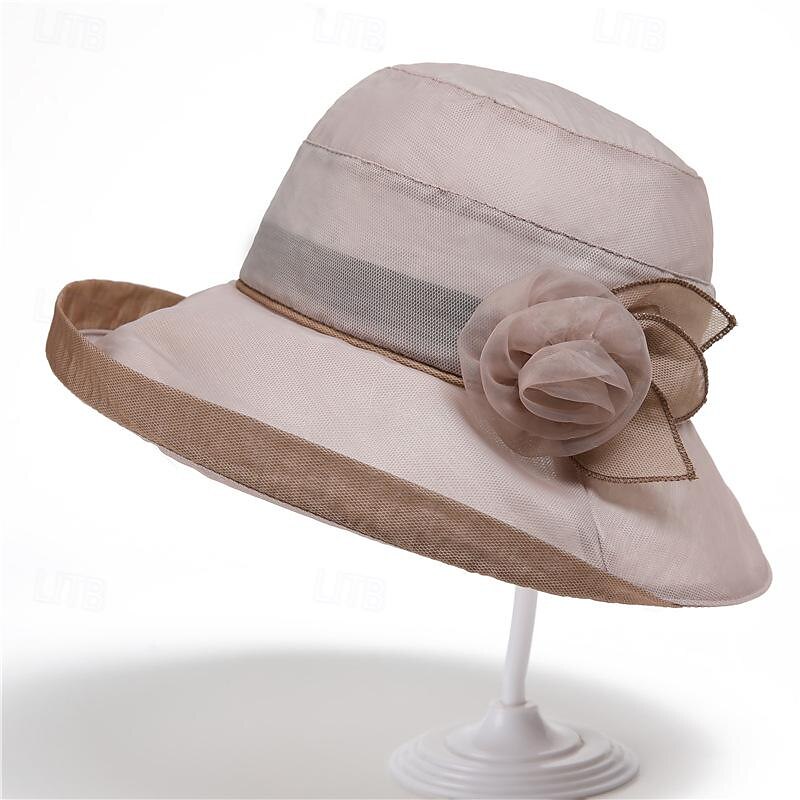 Retro Vintage 1950s Rockabilly Bucket hat Straw Sun Hat Solid Color Fancy Dress Women's Halloween Masquerade Vacation Casual Daily Beach Adults Hat2