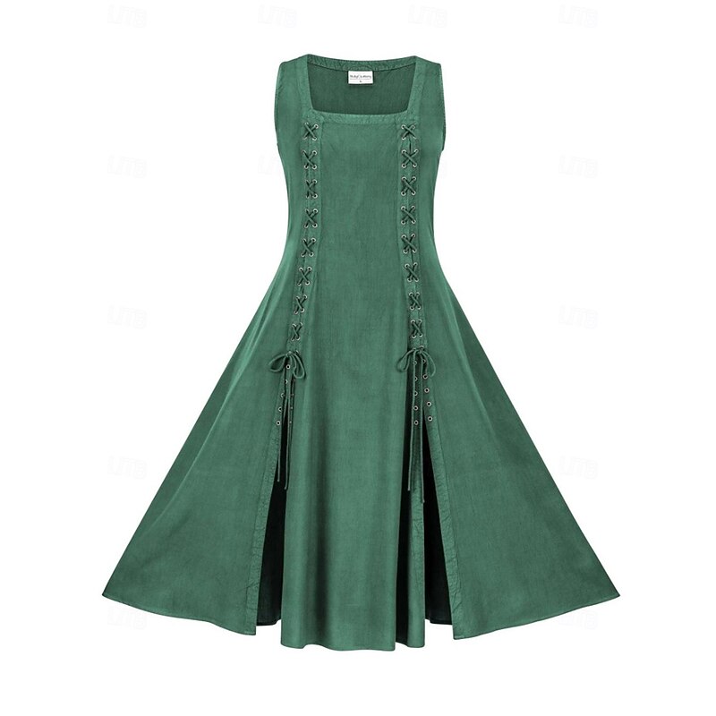 Retro Vintage Punk & Gothic Medieval Vacation Dress Dress Masquerade Outlander Women's Halloween Party Vacation Dress sca Medieval Clothing3