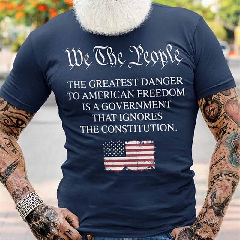 Patriotic T Shirts For Men Sarcasm T Shirt Short Sleeve T shirt 3D Print Crew Neck Shirt Funny Political T Shirt Street Casual Daily Black Red Blue Summer Spring All Seasons Clothing Apparel S M L XL3