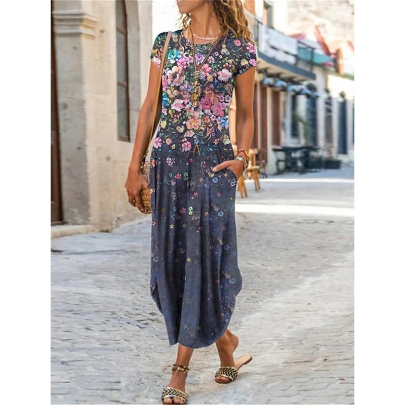 Women's Floral Dress Sleeveless Midi Casual Flowy Summer Beach Party Vibrant Color Print Lightweight Fabric Versatile Fashion4